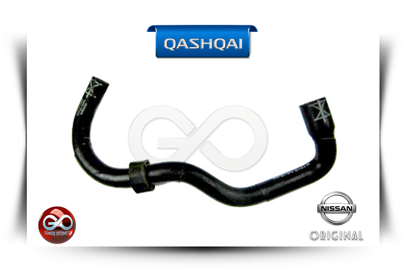 Siyah kauçuk hortum; kıvrımlı şekil ve metal kelepçeler, Nissan Orijinal