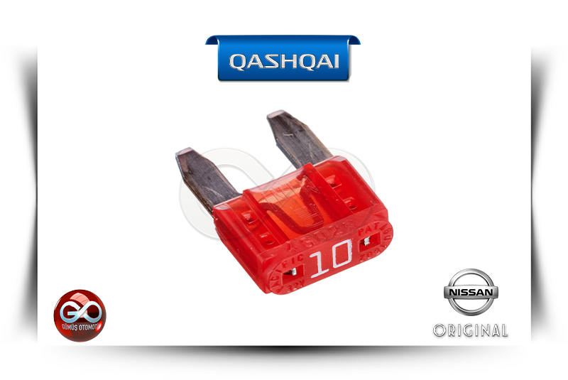Kırmızı 10 A otomobil sigortası, iki bacaklı