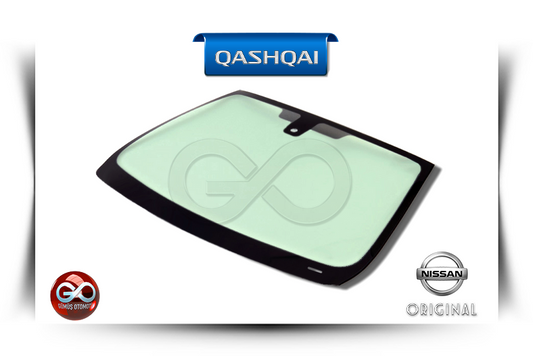 QASHQAI ön cam paneli, koyu çerçeveli ve yeşilimsi cam