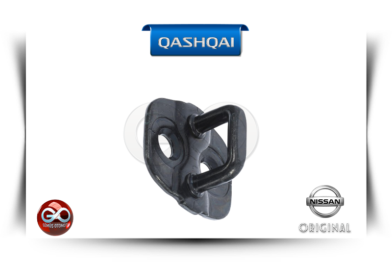 80570-AA200 yedek parça: siyah plastik parça, delikli montaj kancası; QASHQAI NISSAN