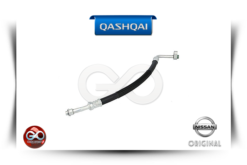 Nissan ORJİNAL QASHQAI için iki uçlu siyah hortum bağlantı parçası, metal fitingli