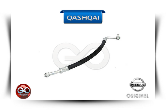 Nissan ORJİNAL QASHQAI için iki uçlu siyah hortum bağlantı parçası, metal fitingli