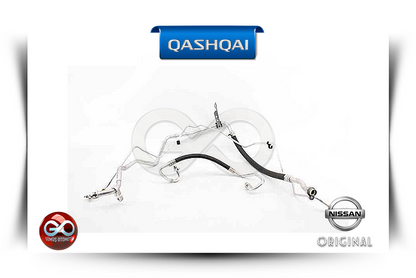QASHQAI için kablo/boru aksamı; siyah-gümüş hatlar ve Nissan etiketli bağlantılar