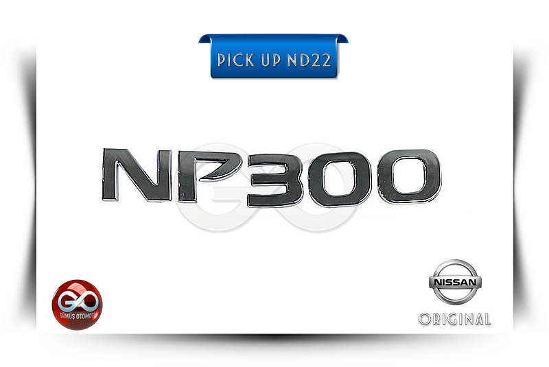 Nissan NP300 arka amblemi, ORJINAL yazılı metal görünümlü parça