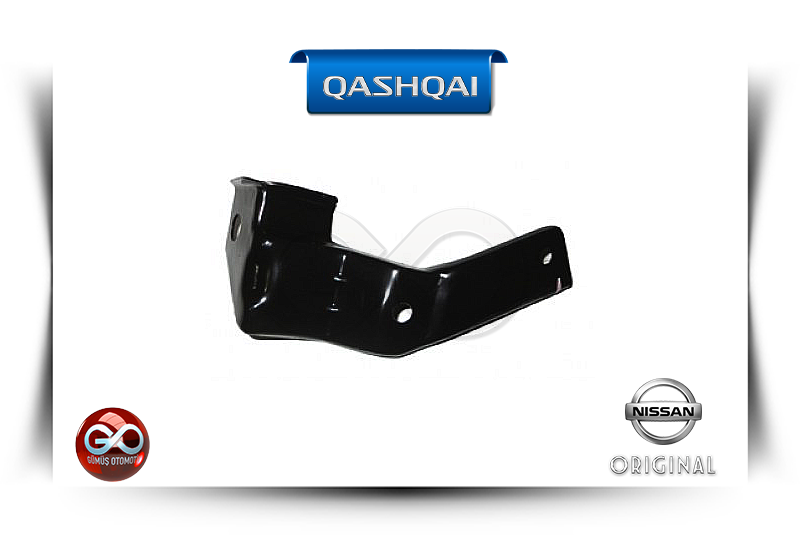 Siyah parlak metal braket, delikli montaj parçası