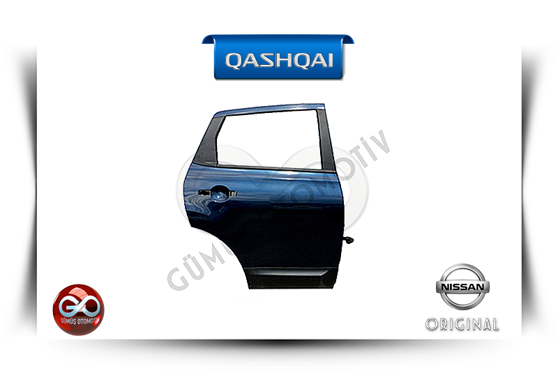 Nissan Qashqai kapı paneli, mavi üst ve siyah alt, Orijinal