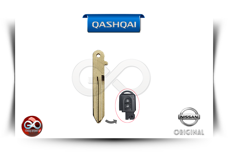 Nissan anahtar kumandası, metal anahtar bıçağı ve tuş takımı