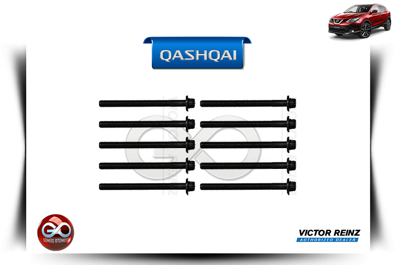11056-00Q0B<br>SİLİNDİR KAPAK SAPLAMALARI<br> QASHQAI-J11E-K9K-1500 cc DİZEL - Gümüş Otomotiv