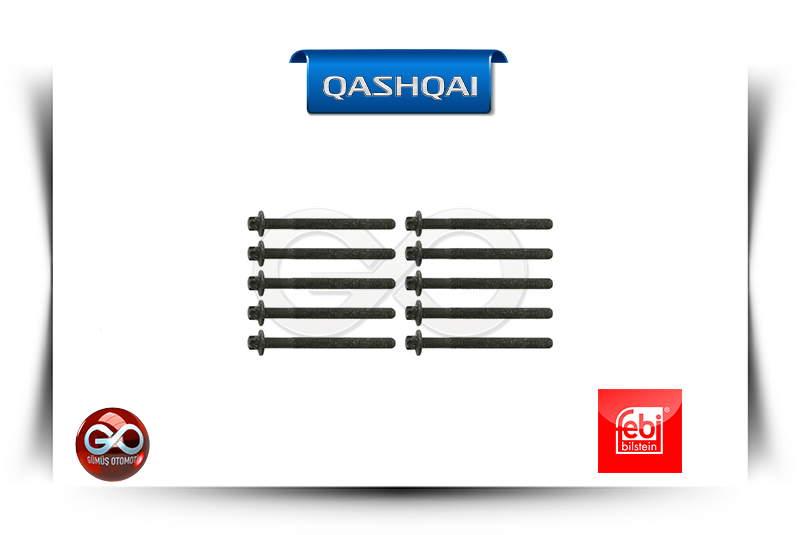 11056-00Q0B<br>SİLİNDİR KAPAK SAPLAMASI<br>QASHQAI-J10E-K9K-1500 cc DİZEL - Gümüş Otomotiv