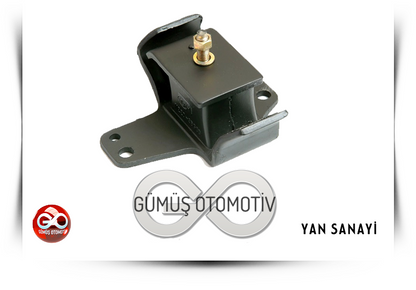 Siyah montaj braketi; delikli ayaklar ve merkezde metal pimli yalıtım gövdesi.