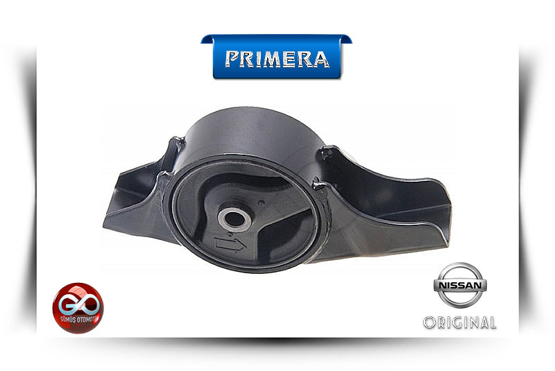 Arka motor kulağı: siyah kauçuk takozlu metal braket, dairesel burçlu