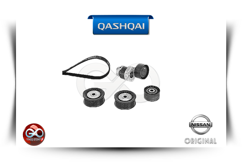 11720-00Q5N<br> KOMPLE ALTERNATÖR-KLİMA KAYIŞ KİTİ<br> QASHQAI-J11E-HRA2DDT-1200 cc BENZİNLİ - Gümüş Otomotiv