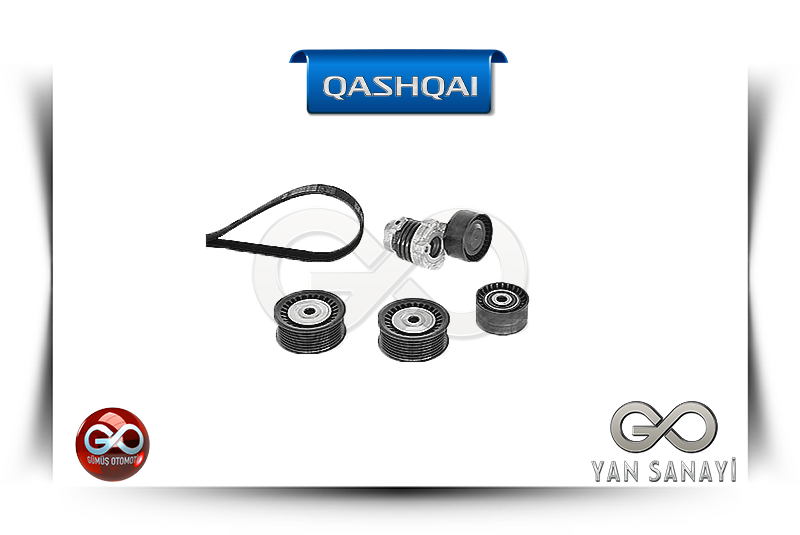 11720-00Q5N<br> KOMPLE ALTERNATÖR-KLİMA KAYIŞ KİTİ<br> QASHQAI-J11E-HRA2DDT-1200 cc BENZİNLİ - Gümüş Otomotiv
