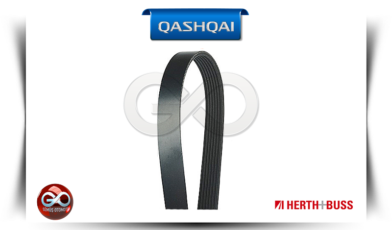 HERTH+Buss logolu siyah otomobil kayışı, dikey görünüm