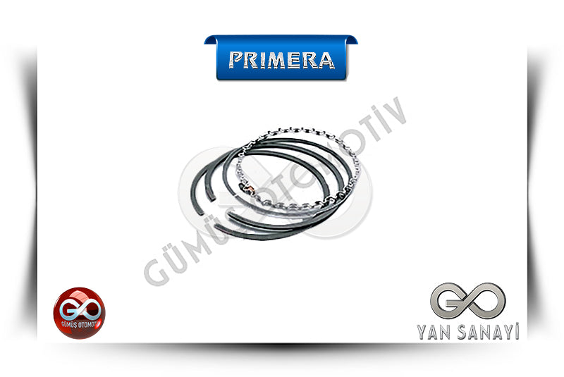 0,50 mm piston segmanı seti; metal halka segmanlar ve üst görünüm