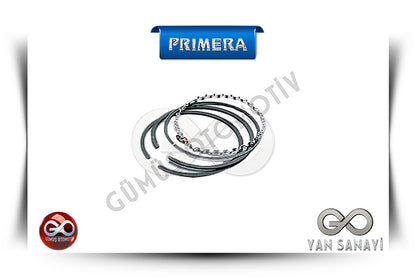 0,50 mm piston segmanı seti; metal halka segmanlar ve üst görünüm