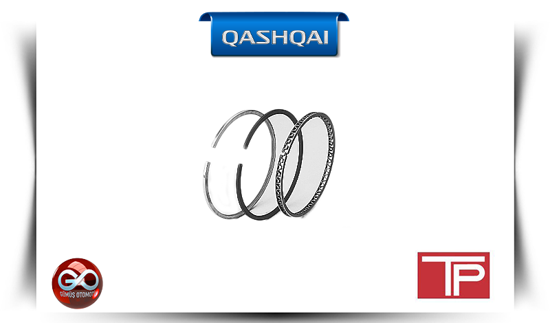 Piston segman seti, iç içe geçmiş ince metal halkalar (3 adet)