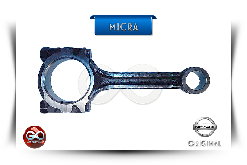 Mikra piston kolu komple, koyu metal görünümlü, bağlantı kolu biçiminde parça