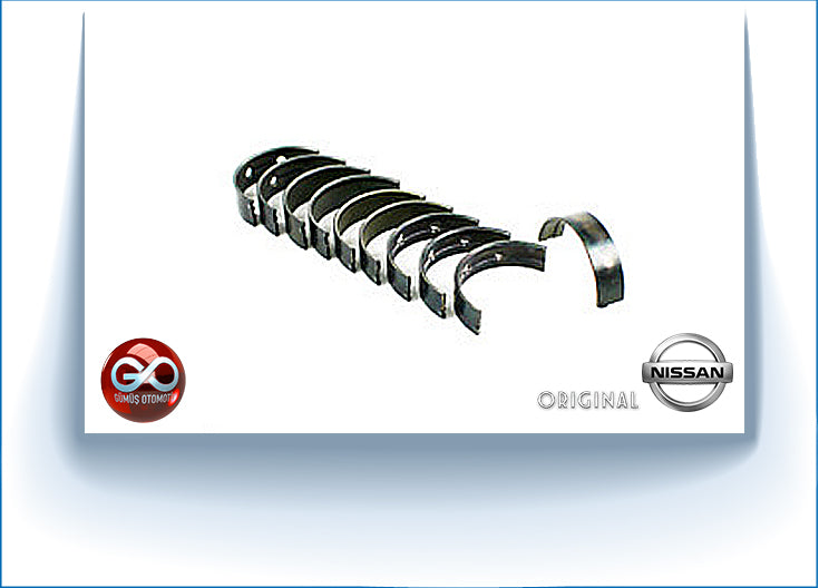 Krank yatak seti; siyah metal yarım yataklar, Nissan Orijinal logosu