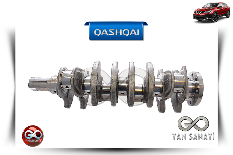 12201-00Q0L<br> KRANK MİLİ<br> QASHQAI-J11E-R9M-1600 cc DİZEL - Gümüş Otomotiv