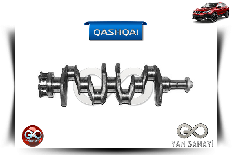 12201-00QAX<br> KRANK MİLİ<br> QASHQAI-J11E-K9K-1500 cc DİZEL - Gümüş Otomotiv
