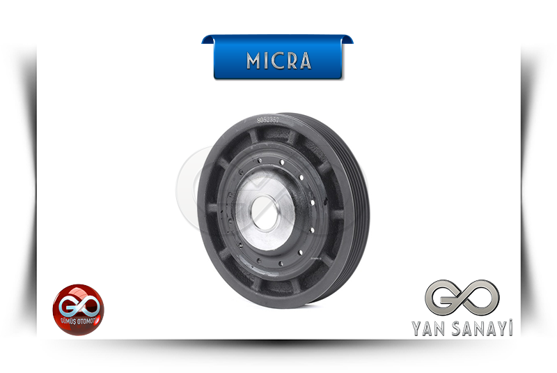 Siyah MICRA triger kasnağı, cıvata delikli metal göbek ve kasnak