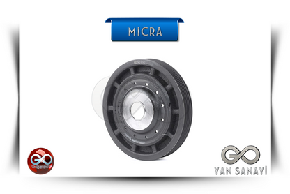 Siyah MICRA triger kasnağı, cıvata delikli metal göbek ve kasnak