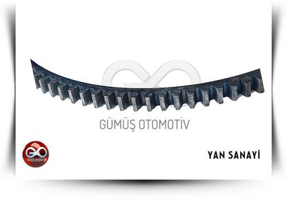 Dış dişli kavisli halka, metal görünümlü dişler