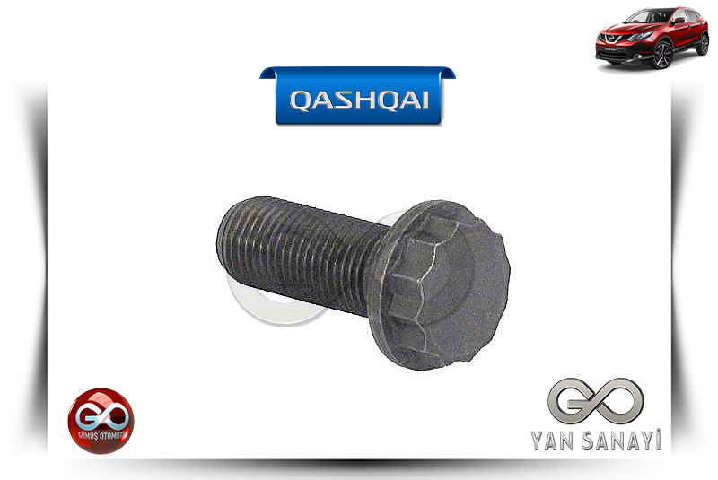 12315-00QAK<br> VOLANT DİŞLİSİ MONTAJ CİVATASI<br> QASHQAI-J11E-K9K-1500 cc DİZEL - Gümüş Otomotiv