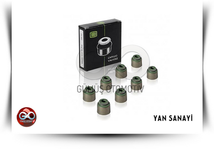 Kutulu valf keçesi seti, yeşil kaplamalı metal conta halkaları