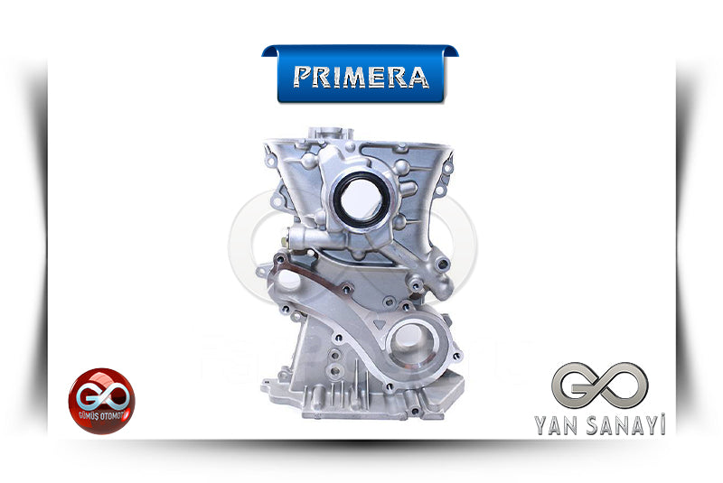 Motor ön kapağı yağ pompası metal parça, iki dairesel açıklıklı gövde