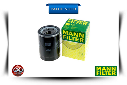 Yağ filtresi, siyah metal gövde ve MANN FILTER kutusu