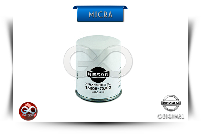15208-70J00<br>YAĞ FİLTRESİ<br>MICRA = K12E = CR12DE = 1200 cc = BENZİNLİ - Gümüş Otomotiv