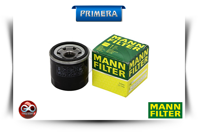 MANN FILTER yağ filtresi, siyah gövdeli ve sarı kutu ile