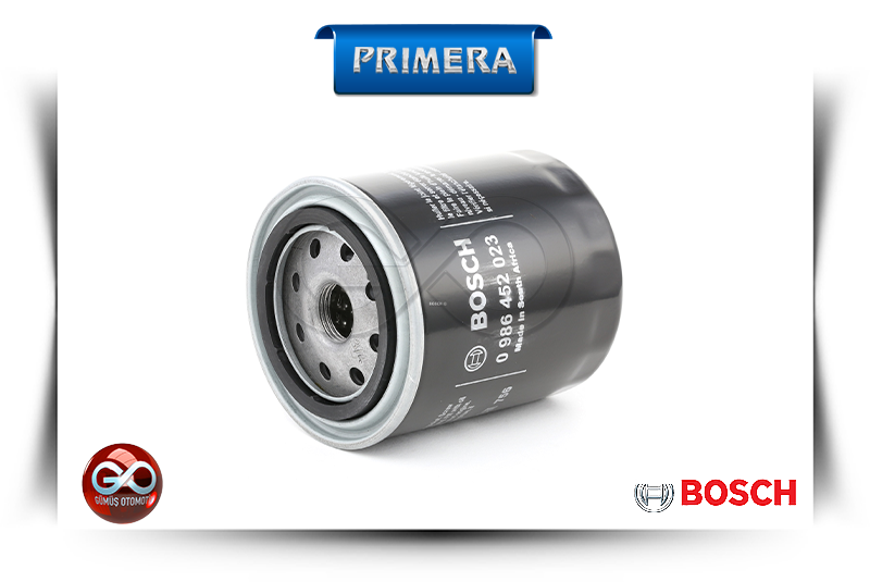 Yağ filtresi; BOSCH siyah silindir gövdeli, metal girişli görünüm