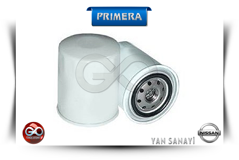 Yağ filtresi; yan sanayi gri kartuş, metal kapaklı, NISSAN logosu