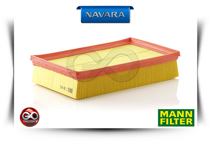 Dikdörtgen hava filtresi, turuncu çerçeveli sarı kıvrımlı filtre kağıdı (yandan)