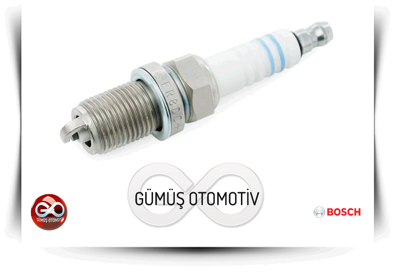 BOSCH ateşleme bujisi, yan açıdan görünüm; metal elektrot uçlu