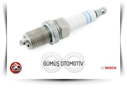 BOSCH ateşleme bujisi, yan açıdan görünüm; metal elektrot uçlu