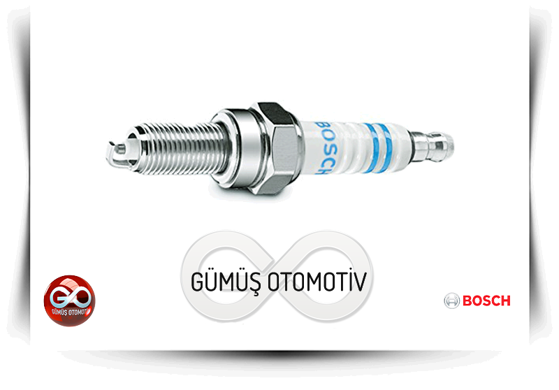 BOSCH gümüş rengi buji, metal gövdeli ve altıgen somunlu
