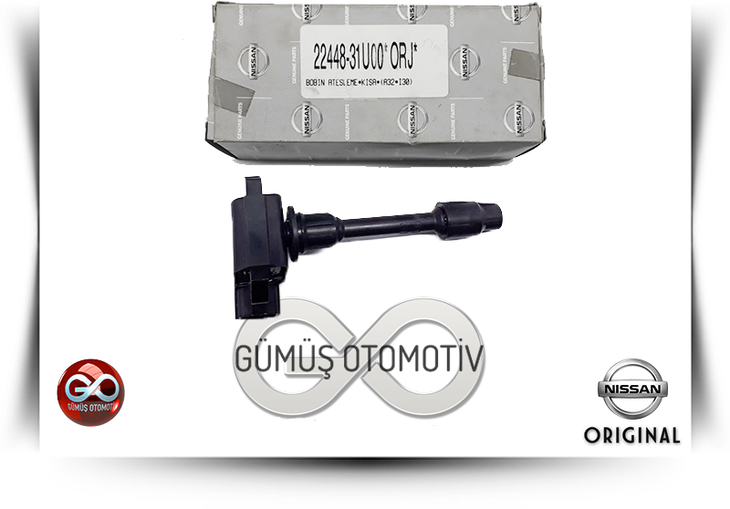 22448-31U00<br>ATEŞLEME BOBİN >>KISA<br>MAXIMA = A32 = VW20 = 2000 cc = BENZİNLİ - Gümüş Otomotiv