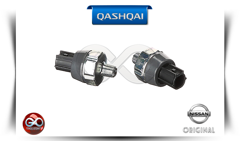 Otomotiv basınç sensörü, metal gövdeli siyah fişli.
