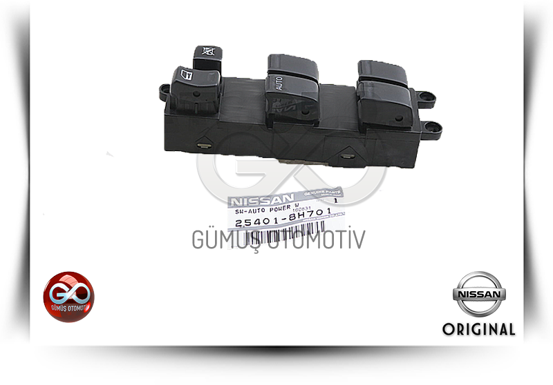 25401-8H701<br>ŞOFÖR KAPISI ANA KUMANDA DÜĞMESİ <br>PICK UP = ND22 = YD25DDTI = 2500 cc = DİZEL - Gümüş Otomotiv