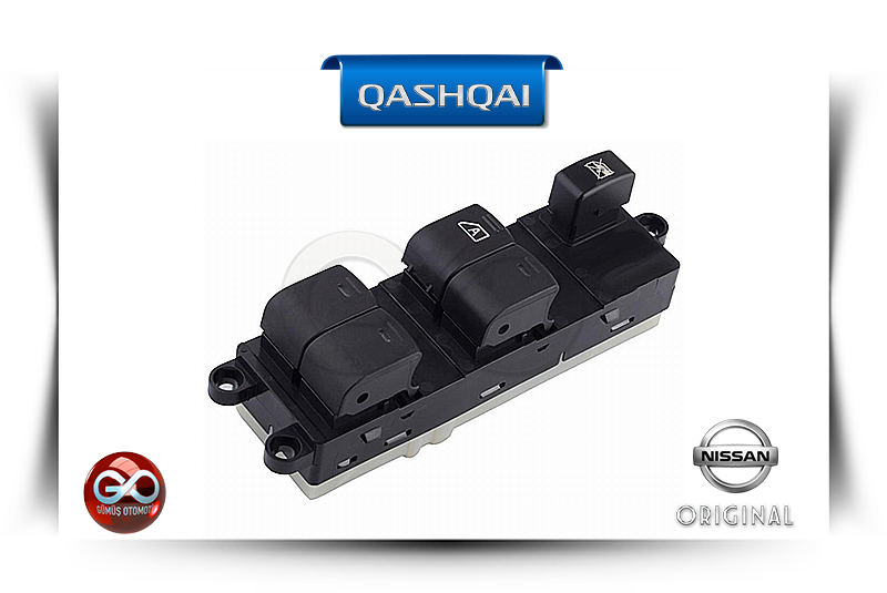 25401-JD001<br>ŞOFÖR KAPI CAM AÇMA-KAPATMA DÜĞMELERİ<br>QASHQAI - J10E - Gümüş Otomotiv