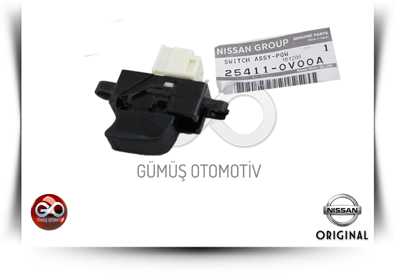 25411-0V000<br>SAĞ ÖN KAPI CAM AÇMA DÜĞMESİ<br>PICK UP = ND22 = YD25DDTI = 2500 cc = DİZEL - Gümüş Otomotiv
