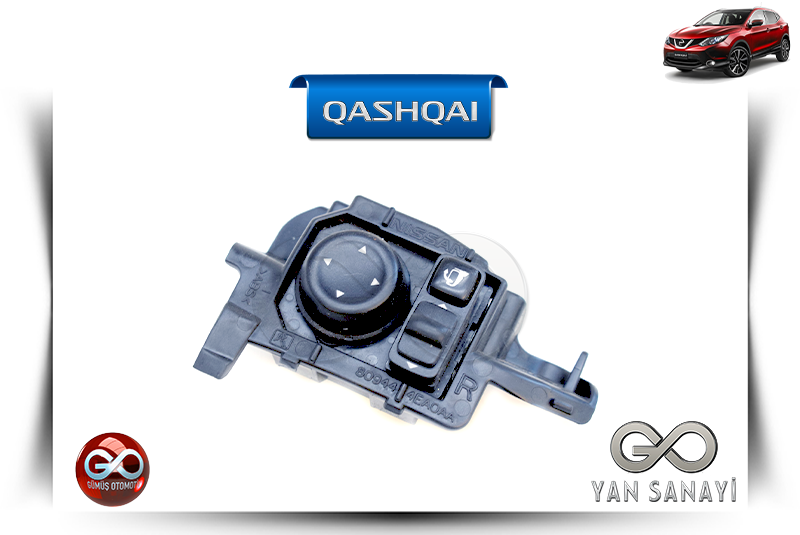 25570-4EA1B <br>DIŞ DİKİZ AYNA KONTROL DÜĞMESİ <br> QASHQAI - J11E - Gümüş Otomotiv