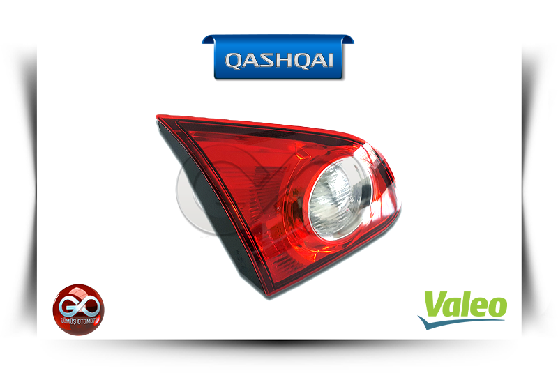 Kırmızı üçgen stop lambası, kutu üzerinde Valeo logosu