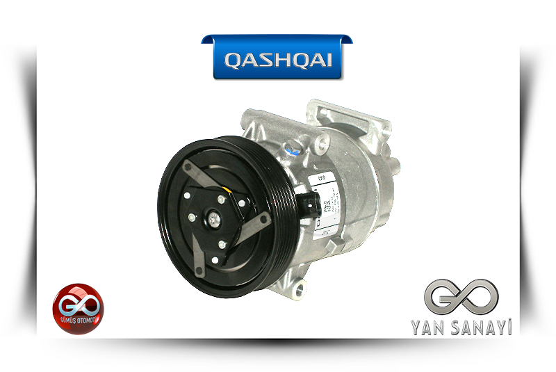 27630-00Q1E<br>KLİMA KOMPRESÖRÜ<br>QASHQAI-J10E-K9K-1500cc DİZEL - Gümüş Otomotiv