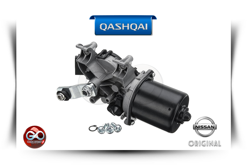 Ön cam silecek motoru; siyah motor gövdesi ve kol bağlantılı üst parça