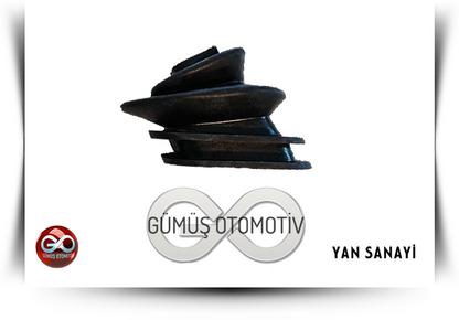 Siyah debriyaj körüğü toz lastiği; yivli katmanlı form, etiket görünür
